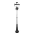 Z-Lite Talbot 4 Light Outdoor Post Mounted Fixture, Black & Clear Beveled 579PHXLXR-564P-BK